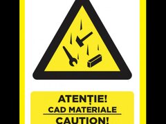 Placuta atentie cad materiale caution materials fall